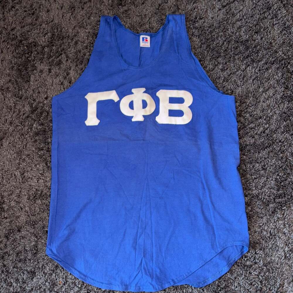 Russell Athletic Gamma Phi Beta Sorority Blue Tank Top XL